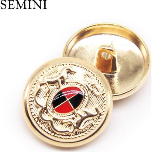 10pcs New 15mm 20mm Sewing Metal Button Decorative Gold Buttons British Style For Women Overcoat Garment Accessory DIY scrapbook