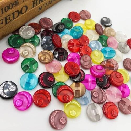 15MM 100PCS/Package New Pearl Resin Buttons Shank Mix Colors DIY Notions Garment Clothing Sewing Accessories PT189