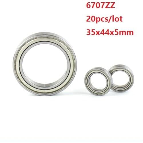 20pcs/lot 6707ZZ 6707 ZZ 6707Z 35x44x5mm Thin Wall Double cover Deep Groove Ball Bearing 35*44*5mm