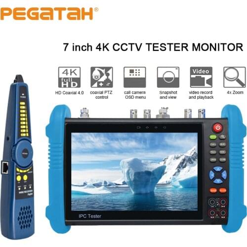 7 inch cctv tester 4K IP tester SDI IP TVI CVI AHD CCTV Camera tester support TDR Optical power HDMI Security camera tester