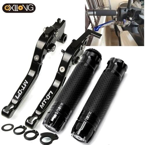 MT-07 Motorcycle accessories brake clutch levers Handlebar grip Handle Hand Grips set For Yamaha MT 07 mt07 2014-2018 2016 2017