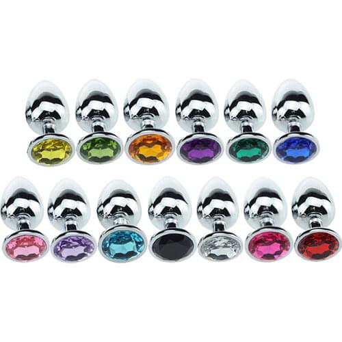 Small Medium Big Color Random Stainless Steel Butt Plug Anal Beads Crystal Jewelry Stimulator Sex Toys Anal Plug Gay Products