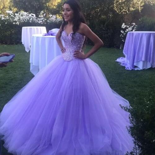 ANGELSBRIDEP Lilac Sweetheart Quinceanera Dresses Vestidos De 15 Anos Sparkly Crystal Beaded Cinderella Birthday Party Gowns