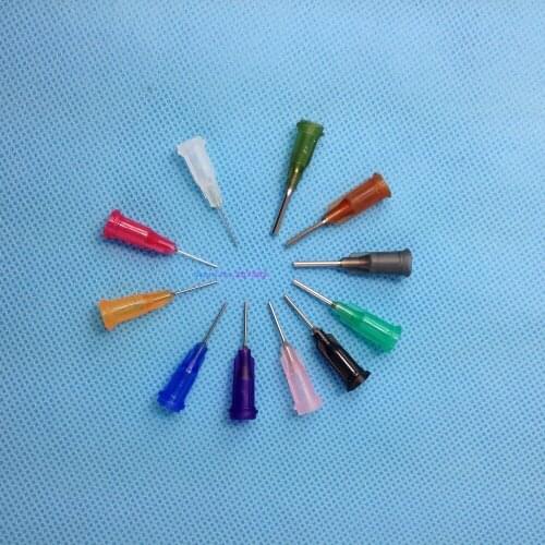 Assorted 1/2-inch epoxy resin fluid precision Blunt Needle Dispense Tips (14G,15G,16G,18G,19G, 20G,21G,22G,23G,25G,27G)X10