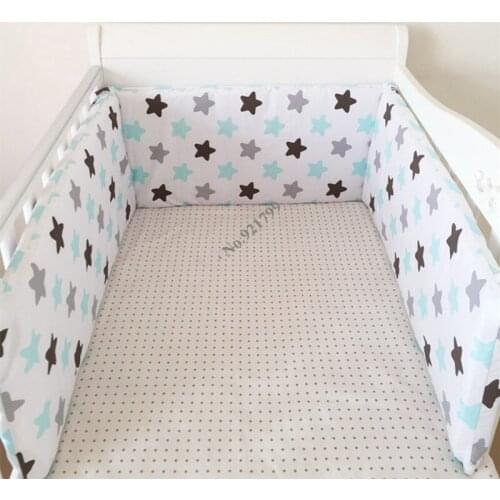 1pcs Cartoon Newborn Baby Bumpers Wave Star Cotton Printed Cot Baby Crib Bumper Sets Infant in Crib Protector for Girl Boy