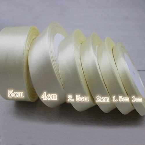 6/10/15/20/25/40/50mm Beige Satin Ribbons Christmas Halloween New Year Festival Wedding Gift Wrapping Ribbon DIY Crafts Fabric