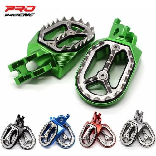For Kawasaki KX250 2005-2007 KX250F 2005-2018 CNC Dirt Pit Pivot Bike Shark Tooth Foot Pegs Footpegs Footrests Pedals