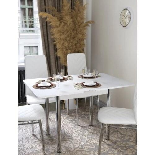 Home Dining Room Table Modern Wood Look Table for Kitchen,Dining Room, Restaurant (white)