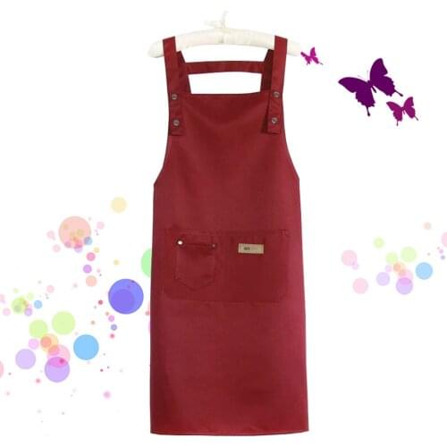 Waterproof Canvas Cotton Kitchen Apron Coffee Shop Hairdresser Work Apron Workwear Bib Cooking Kitchen Apron Man Apron Workwear