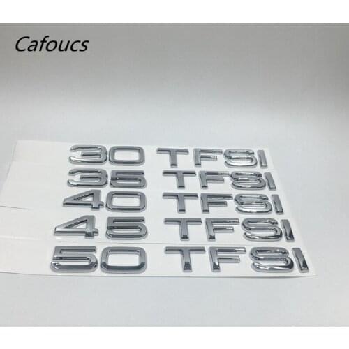 Chrome ABS 30 35 40 45 50 TFSI Emblem Badge Decal for Audi RS A1 A3 A4 A7 S4 S5 S6 S8 S7 quattro