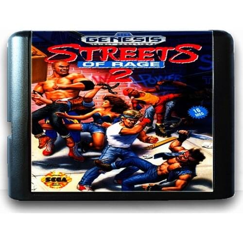 Street Of Rage 2 for 16 bit Sega MD Game Card for Mega Drive for Genesis US PAL Version Video Game Console