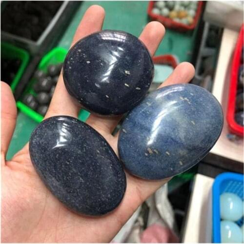 Blue Sandstone Palm Stone Crystals Gemstones For Decoration