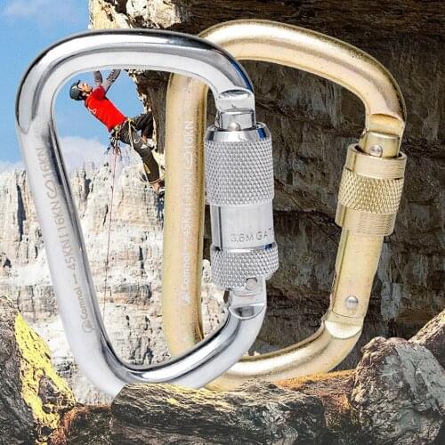 45KN Twist Gate Auto Lock Carabiner Climbing Caving Rescuing Rappelling Durable Outdoor Tools