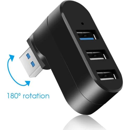 3-in-1 USB2.0/3.0 Ports HUB High Speed Rotating Splitter For PC/Laptop Connector Equipment Adapter 180 Degree Rotation Adapter