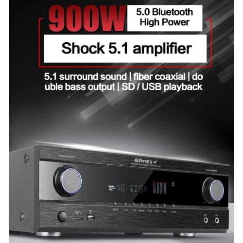 KYYSLB 200W*2 8-16ohm Home 5.1 Bluetooth Professional KTV High Power Amplifier Subwoofer Hifi Home Theater AV Amplifier