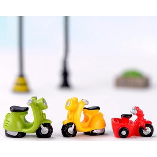 ZOCDOU 1 Piece Motorcycle Bike Motorbike Car Vehicle Small Statue Figurine Buy Vegetables Crafts Ornament Miniatures Decor DIY