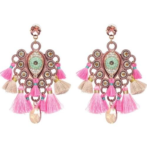 Fashion Bohemia Drop Earrings for Women Boho Vintage Female Statement Jewelry Alloy Crystal Earrings Pendientes Oorbellen Bijoux
