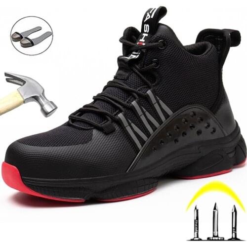 Lightweight Safety Shoes Men Puncture-Proof Protective Shoes Work Sneakers Steel Toe Men Shoes Anti-smash Work Boots Size 47 48