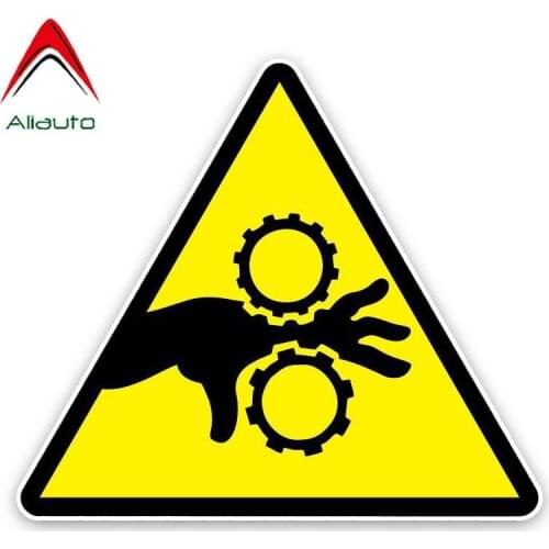 Aliauto Warning Car Sticker Personality Crush Hand Triangle Decal Accessories PVC for Rav4 Lada Niva Vw T4 Renault,14cm*12cm