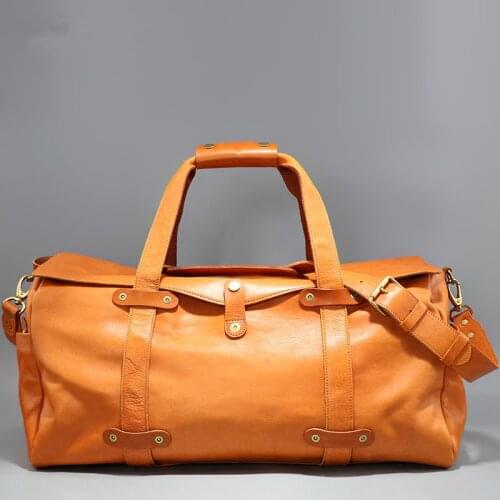 New mens travel bag cowhide mens bag slung leather duffel bag shoulder messenger bag casual travel bag