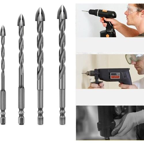 NEW arrival cross Hex Tile Bits Glass Ceramic Concrete Hole Opener Alloy Hex Shank Drill Bits Drill Tools for Wall Ceramic Til