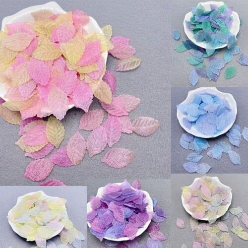100Pcs 2.8*1.6CM Artificial Leaves Colorful Applique For DIY Clothes Headwear Patch Sewing Crafts Gloves Leggings Socks Decor
