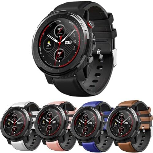 Leather PU Watch Straps For Xiaomi Amazfit Stratos 3 2S/2 Smart Watch Band Bracelet 22MM Strap For Amazfit Pace Band Correa
