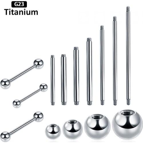 10PS G23 Titanium Piercing Manufacturer Direct Direct Rod Accessories Nipple Earrings Tongue Stud Earrings Jewelry Body Jewelry