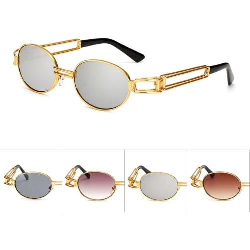 2017 Hip Hop Retro Small Round Sunglasses Women Vintage Steampunk Sunglasses Men Gold sun Glasses for women Frame Eyewear Oculo