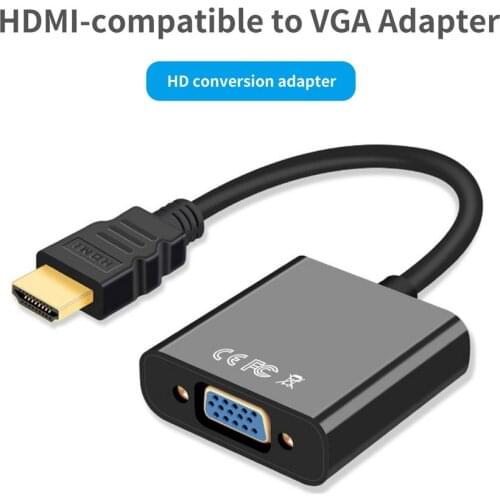 HDMI-compatible To VGA Adapter Cable Male To Female Converter HD 480p 720p 1080p 1080i Power Cord Dropshipping Wholesale