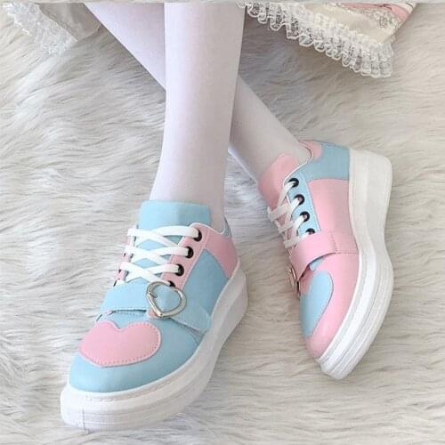 Women Platform Vulcanized Shoes Ladies Lace Up Buckle Strap Sewing PU Leather Shoe Female Mixed Color Casual women shoes