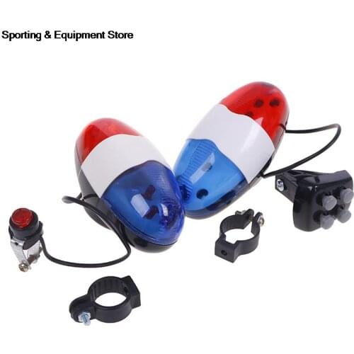 Bicycle Bell 6 LED 1/4 Tone Bicycle Horn Bike Call LED Motorcycle Police Light Electronic loud Accessories Bike Scooter