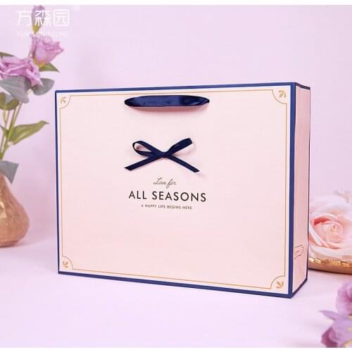 Top grade gift bag clothing Cosmetic packaging paper коробка упаковка pink princess wedding gifts for bridesmaid transparent bag