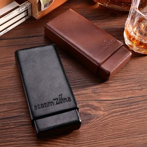 CIGARLOONG Cigar Case Cow Leather Pocket 3 Tube Holder Travel Cigar Humidor Box Storage Cigars Accessories