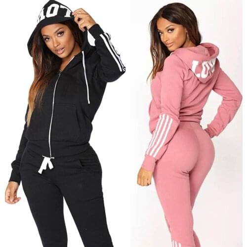 Womens Sweatshirt Hoodie Elegant Fashion 2 Pieces Suit Sets Hoodie Jacket Pants Female Sports Suit Women Clothing Plus Size