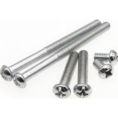 10pcs M4 galvanized Phillips round head screws cross pan headed lengthen screw bolts mechanical bolt 45mm-150mm length