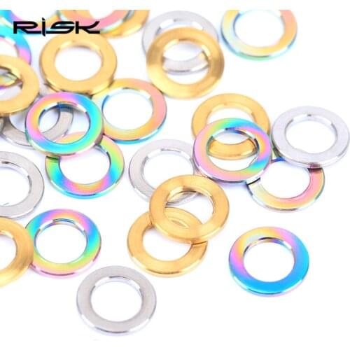 10 Pcs Risk Titanium Alloy M5 M6 Flat Washer MTB Bike Universal Stem Brake Bolts Spacer 5mm 6mm Bicycle Cycling Screws Washers