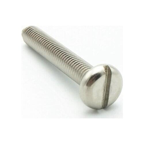 5PCS M8 304 Stainless Steel Metric Thread Pan Head Screw Slotted Bolt Fastener
