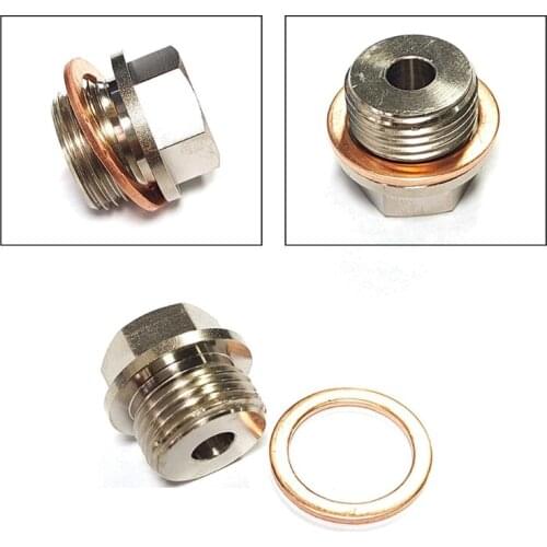 Pressure Sender Adapter Sending Unit Bung Plug M18x1.5 to 1/8" NPT Male Temperature Gauge Compatible with Most Engines