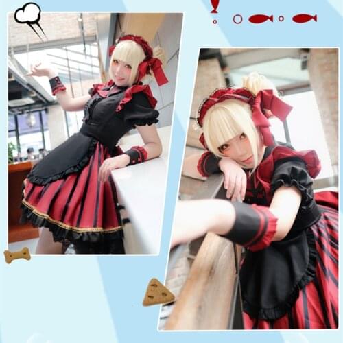 Anime! My Hero Academia Himiko Toga Ochaco Uraraka Asui Tsuyu Jirou Kyouka Cafe Maid Dress Cosplay Costume Halloween Apron Dress