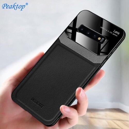 For Samsung Galaxy S8 S9 S10 S20 Case PU Leather Plexiglass Shockproof Bumper Case For Samsung Note 8 9 10 Plus 20 Ultra Cover