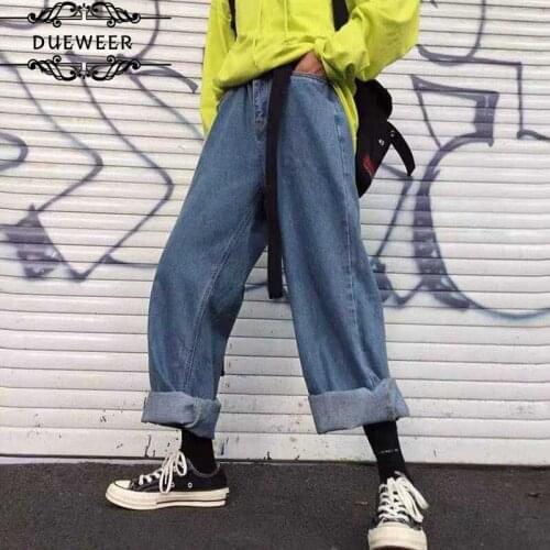 Pants Women Jeans Wide Leg Trousers Solid Female Simple Loose All-match Casual Fashionable Hip-hop Washed Streetwear Plus Size