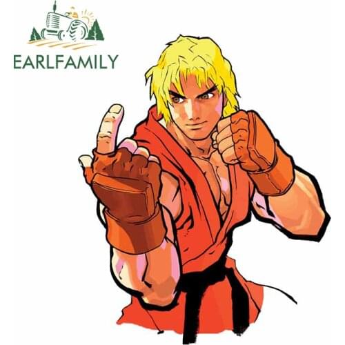 EARLFAMILY 13cm x 10.6cm for Ken Master Vinyl Car Stickers Anime Car Door Windshield Surfboard DIY Waterproof Vehicle Decal