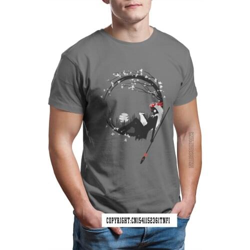 Studio Ghibli Japanese Anime Princess Circle T Shirt For Men Anime Clothes Homme Crew Neck 100% Cotton New Tops Tshirt