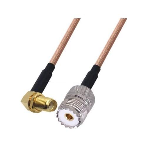 SMA Female Right Angle to UHF PL259 Female Connector Pigtail Jumper RG316 Cable 50 ohm