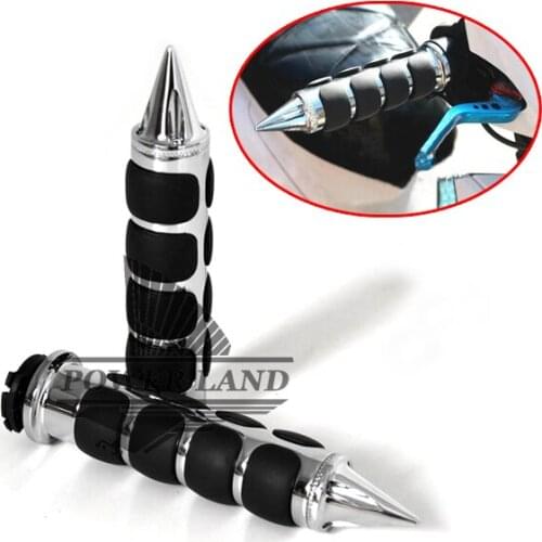 Chrome 1pair New Universal Cushion Motorcycle Hand Grips Handlebar Throttle 1" For Harley Spike V-Rod Night Street V Rod