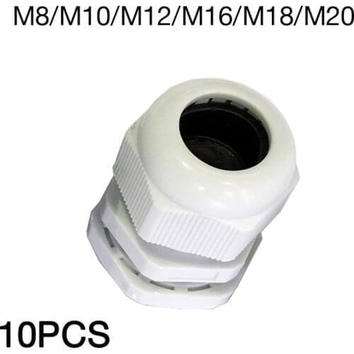 10pcs M18 Cable Gland Nylon Waterproof Joint IP68 Plastic Black Seal Joint For Waterproof Box Outlet Locking Connector