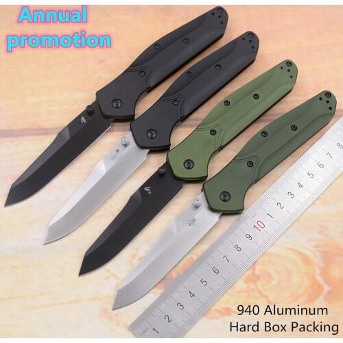 Hard Box New 940BK / 940 Aluminum handle S30v blade Copper washer camping hunting Pocket outdoor EDC Tool Utility folding knife