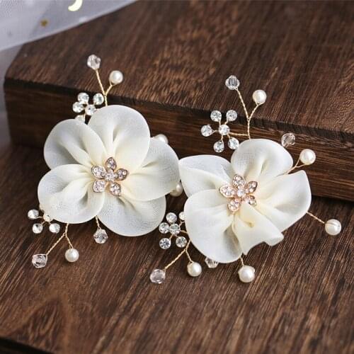 2PCS Mini Shoe Clip Floral Simulated Pearl Decoration Women Sandals Charms Flower Clips Shoes Buckle Fashion Elegant Accessories