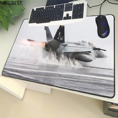 MRGBEST Army Enthusiasts Large Size Mouse Pad Lock Fighter Flying Pattern Laptop PC Table Mat Rubber Universal Non-slip Xl